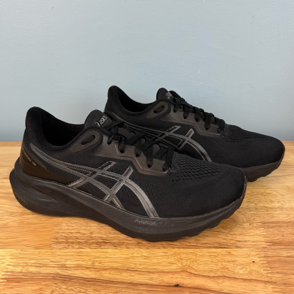 Asics GT-1000 13 Womens 8 All Black Lightweight Training Running Shoes Sneakers